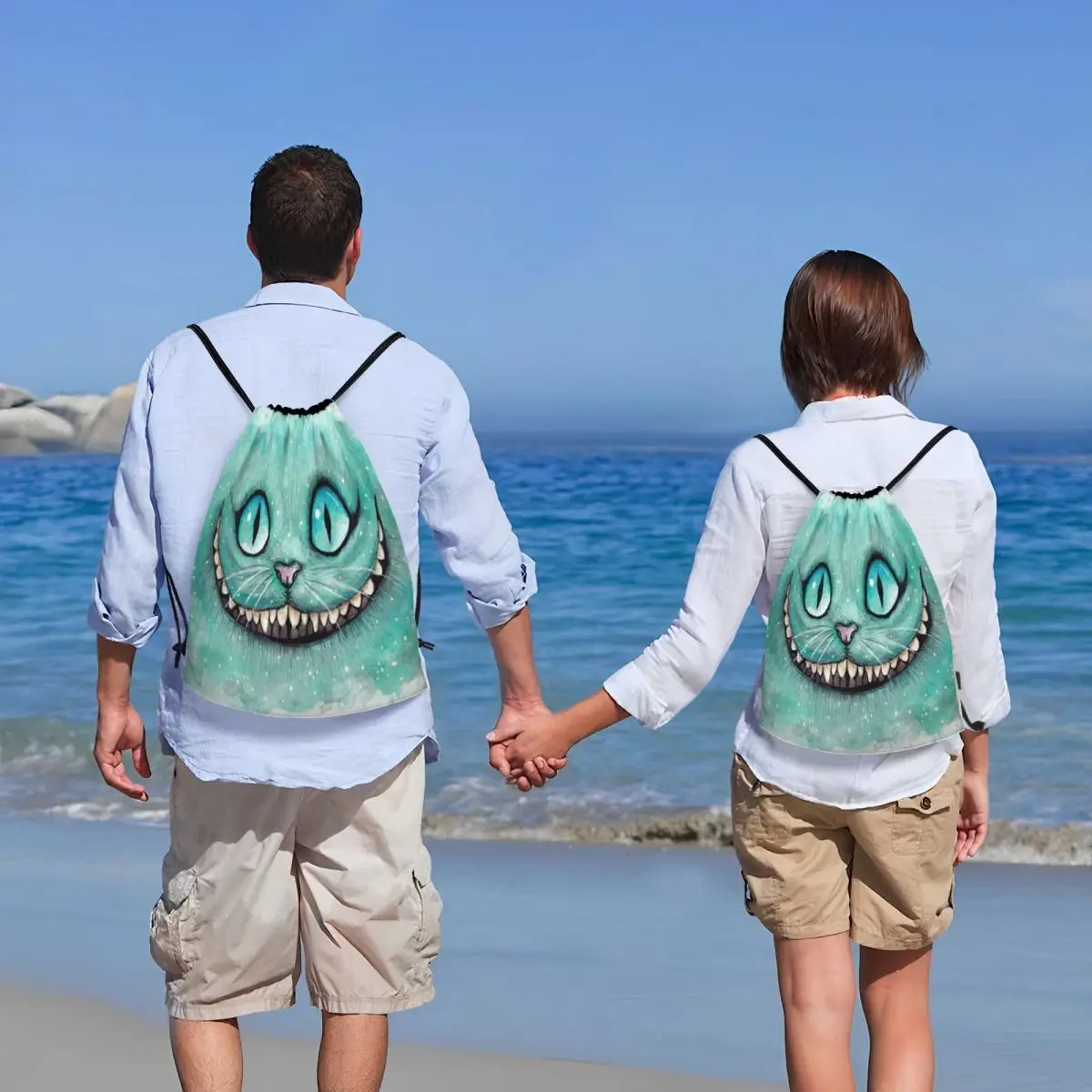 Забавная сумка на шнурке с изображением Чеширского кота для мужчин и женщин