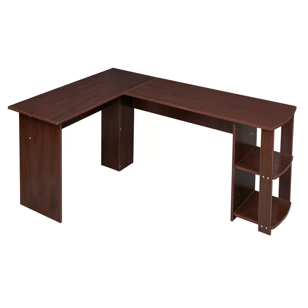 

2023 L-Shaped Wood Right-angle Computer Desk with Two-layer Bookshelves gaming chair cadeira gamer desk computer desks Container