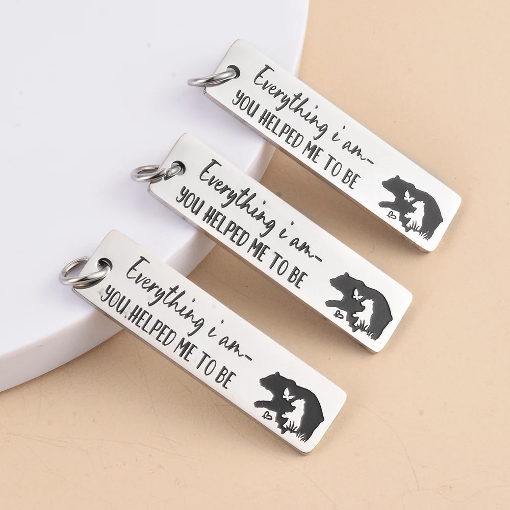To My Son Daughter Stainless Steel Necklace Tag Pendant Inspirational Punk Hip Hop Style Key Chain for Jewelry Accessories Gift