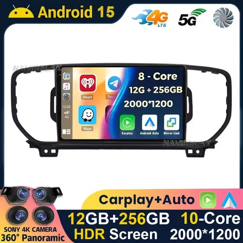 Android 15 Беспроводной Carpla & Auto 4G + WIFI для Kia Sportage 4 QL 2016 2017 2018 Автомобильный радиоприемник Мультимедийный видеоплеер Навигация GPS BT