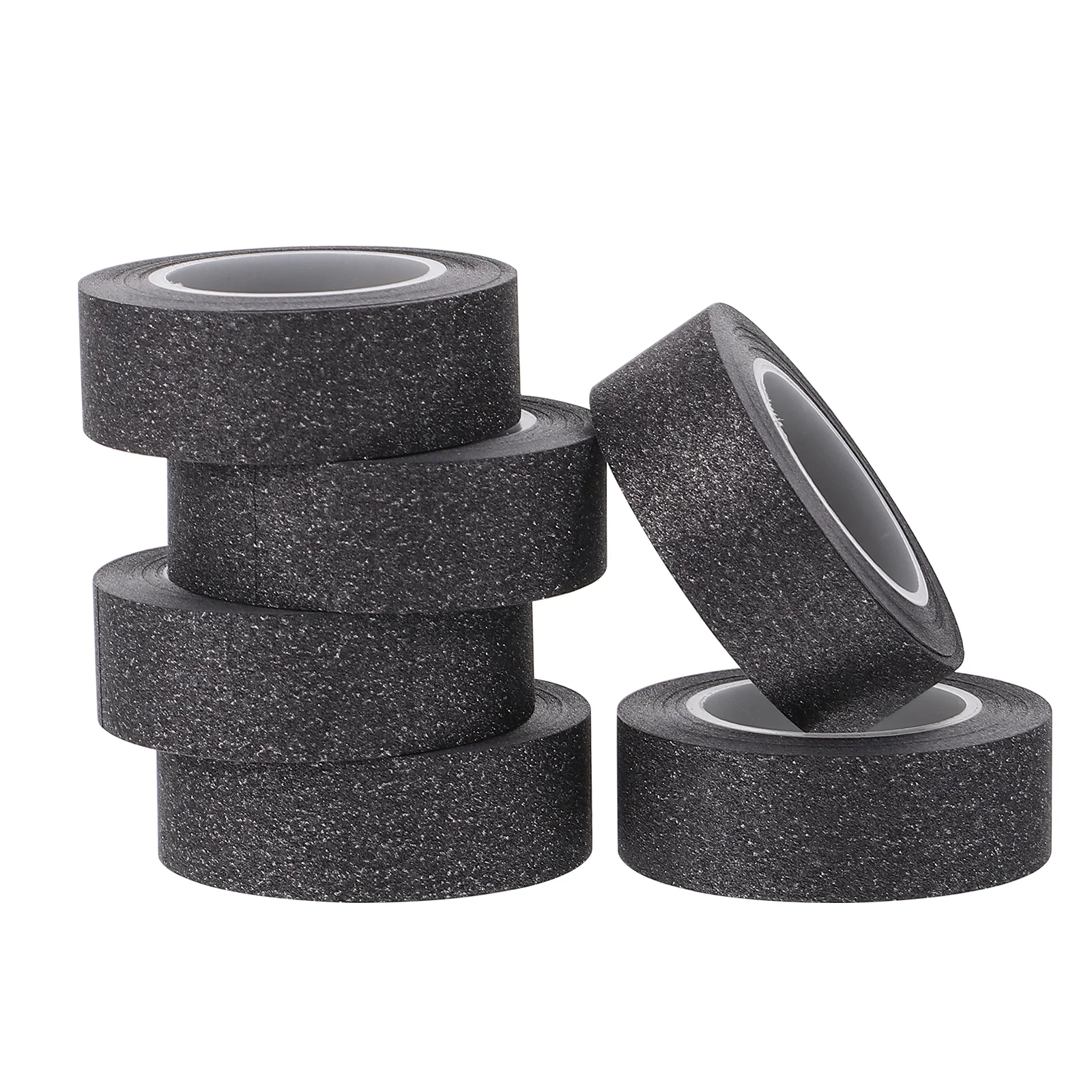 

6 Rolls Paper Tapes Glitter Black Tape Exquisite Decorative Creative DIY Craft Tape Scrapbook Tape