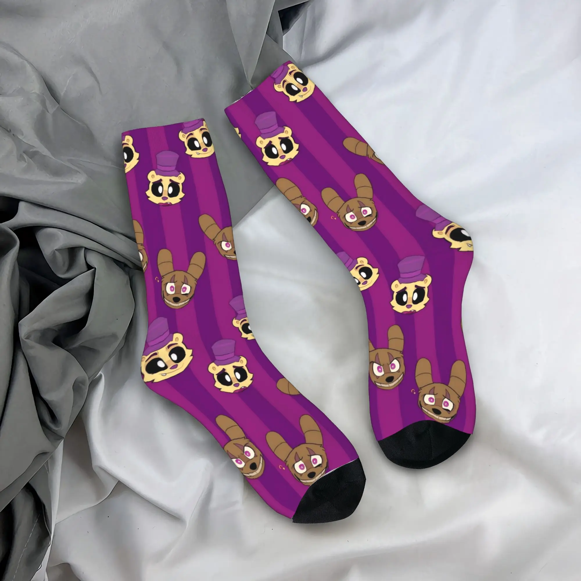 Фото Носки FNAF At Freddy's для мужчин и женщин, оригинальные носки с мультяшным принтом, для весны, лета, осени и зимы, средней длины. №1