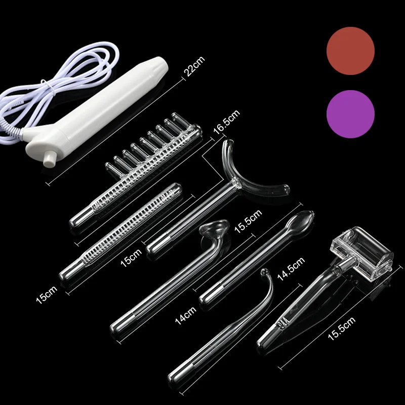 

High Frequency Facial Machine Electrode Wand Glass Tube Spot Remover Home Spa Beauty Device Facial Therapy Wand