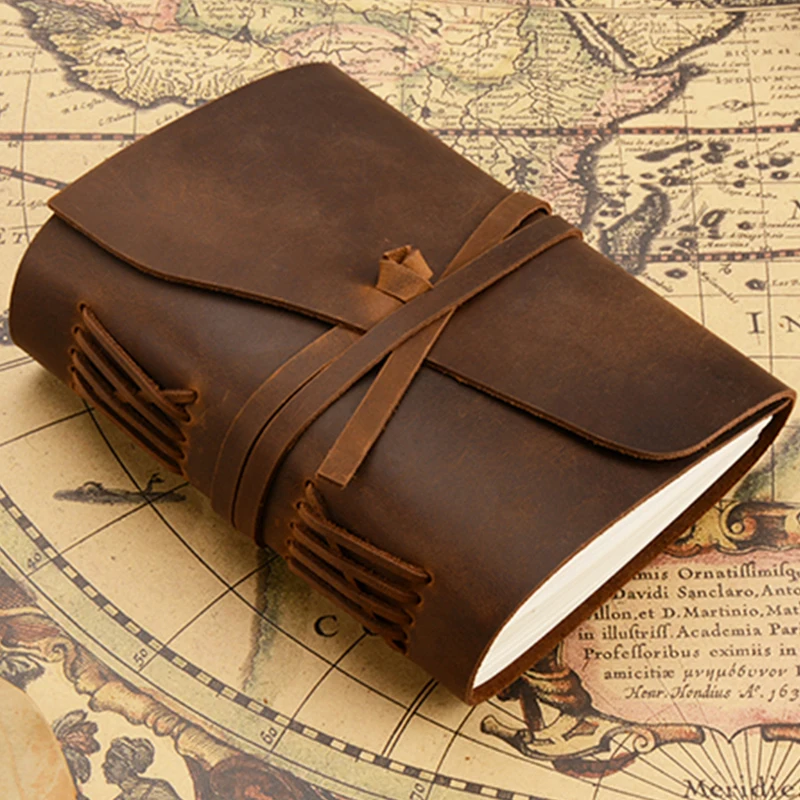 

100% Genuine Leather Cover Notebook Sketchbook Handmade Retro Nature Cowhide Note Book Office Stationery School Supplies