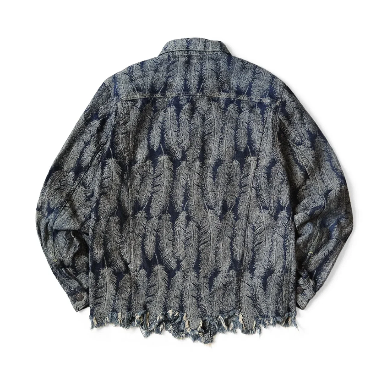 Мужская/женская джинсовая куртка с длинным рукавом и кисточками