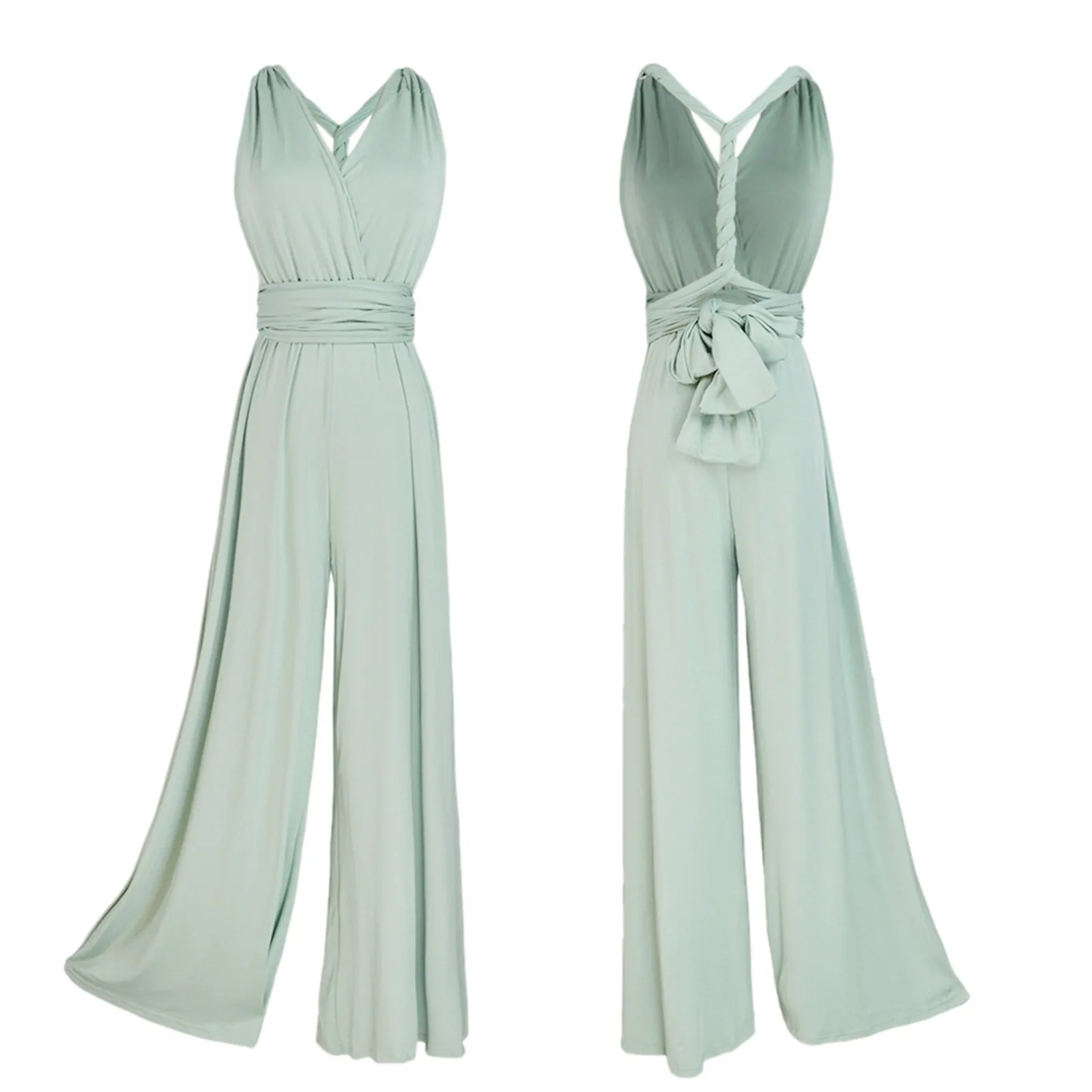 

Fashion Rompers 2022 Hot Sale Brand Women Casual Loose Solid Jumpsuit Overalls Wide Leg Cropped Pants Hot Комбинезон Женский