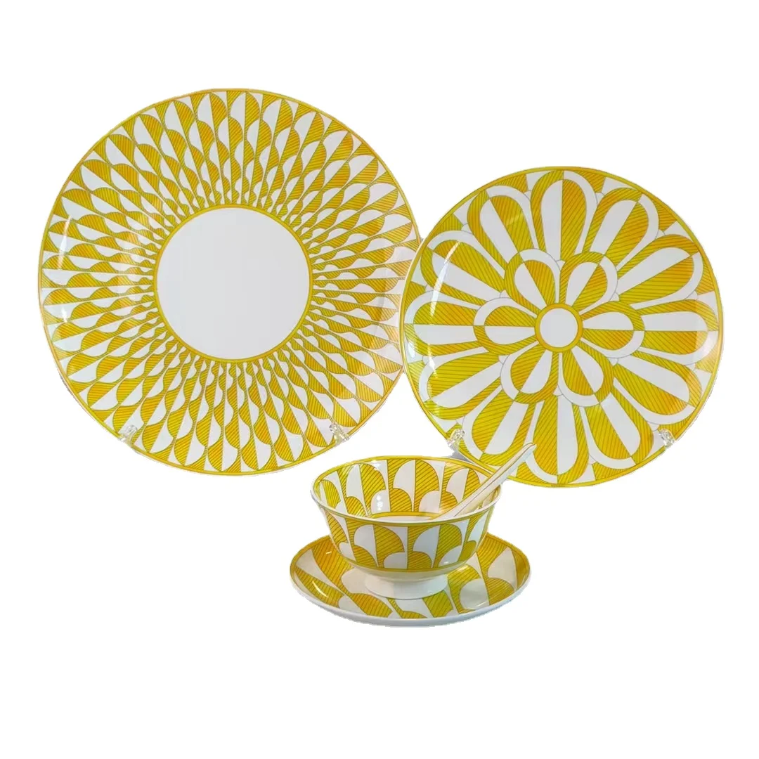 

Ou bone porcelain tableware personality plate geometry creative household beefsteak dish plate sunshine gift cups and saucers su