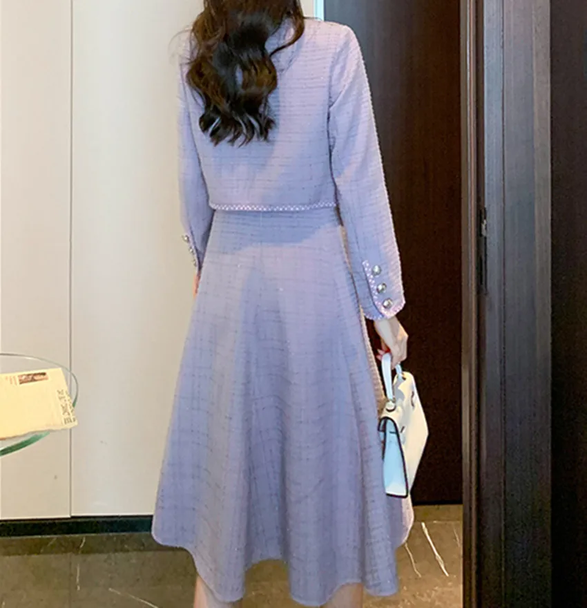 Роскошные модные осенне-зимние костюмы с юбкой Женская Корейская короткая