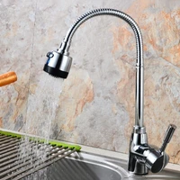 brass deck mounted pull down swivel spray kitchen faucet mixer tap free deformation kitchen 360 swivel handheld shower tap