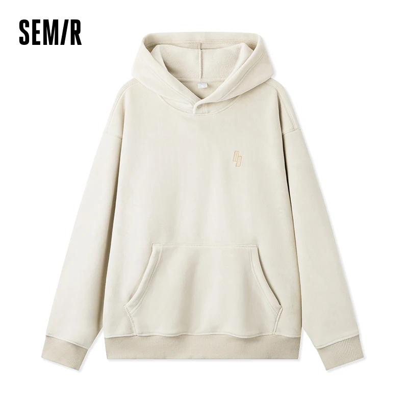 

Semir Sweatshirt Men 2023 Winter New Solid Color Trendy Comfortable Polar Fleece Hooded Sweatshirt