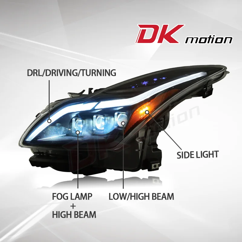 Светодиодные фары DK Motion для Infiniti G37 2008-2013 гг. 2014-2015 Q60 Coupe/кабриолет без системы AFS