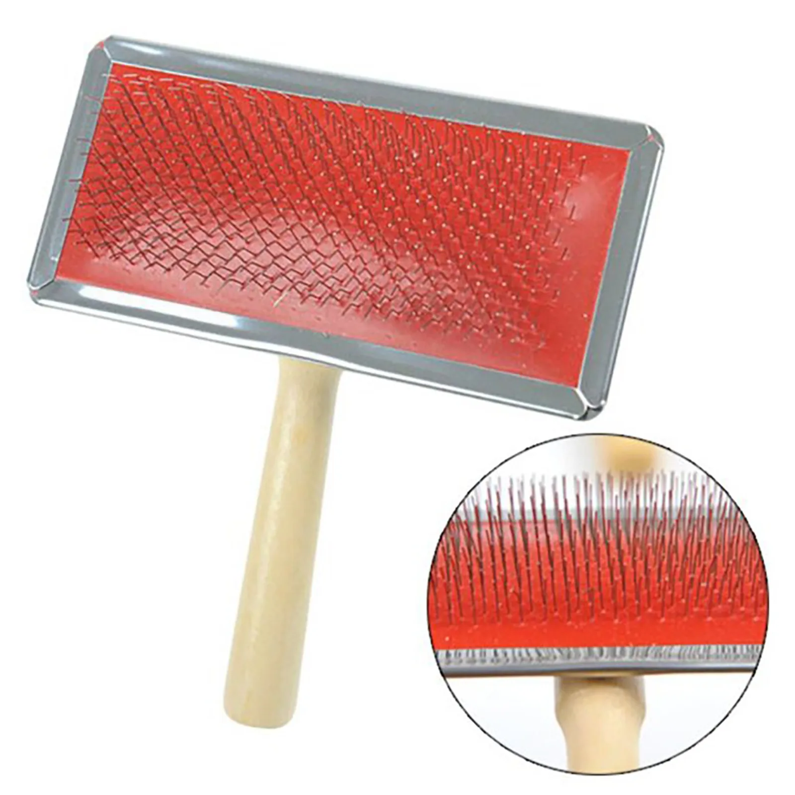

Pet Grooming Comb Wooden Handle Pin Comb Pet Brush Dog Cat Cleaning Grooming Comb Brush Brush And Squeegee Combo