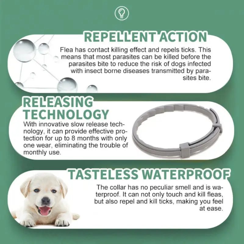 

2/4/5PCS Pet Cat Dog Insect Repellent Collar Drive Away Fleas And Tick Flea Collar Repellent Mosquitoes In Vitro Deworming Ring