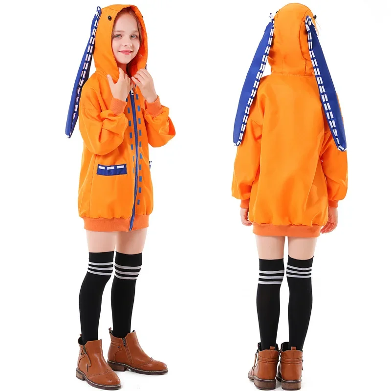 Детская куртка Yomozuki Runa с капюшоном в виде желтого кролика для девочек пальто