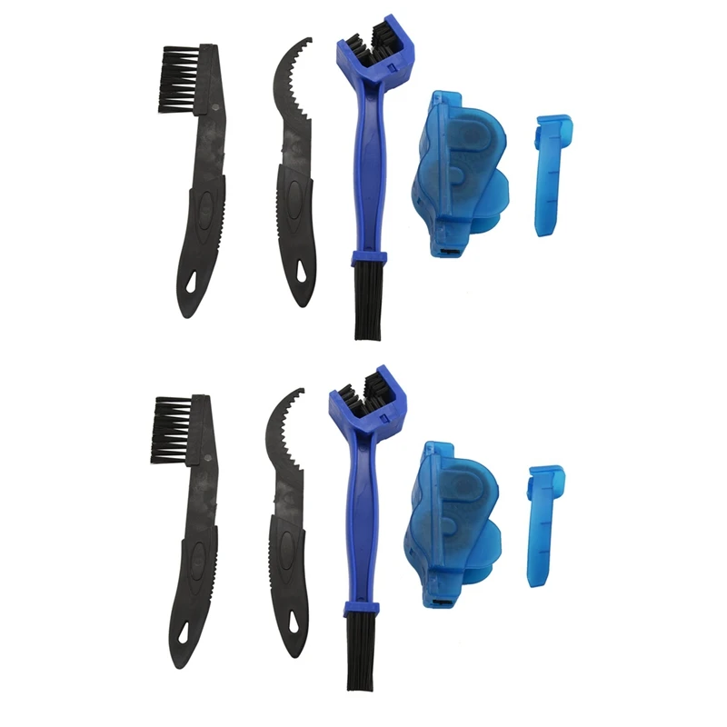 

Bike Chain Scrubber, 8-Piece Portable Mountain Bike Chain Washer Cleaner Tool Quick Bicycle Clean Brush Kit