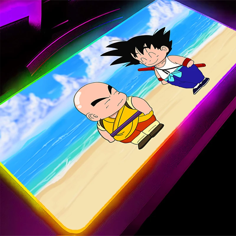 Фото Коврик для мыши DBZ RGB Dragon Ball Krillin с подсветкой, игровой замок, аксессуары, ковер, ПК, компьютерная клавиатура, настольный коврик, светодиодный коврик для мыши №3