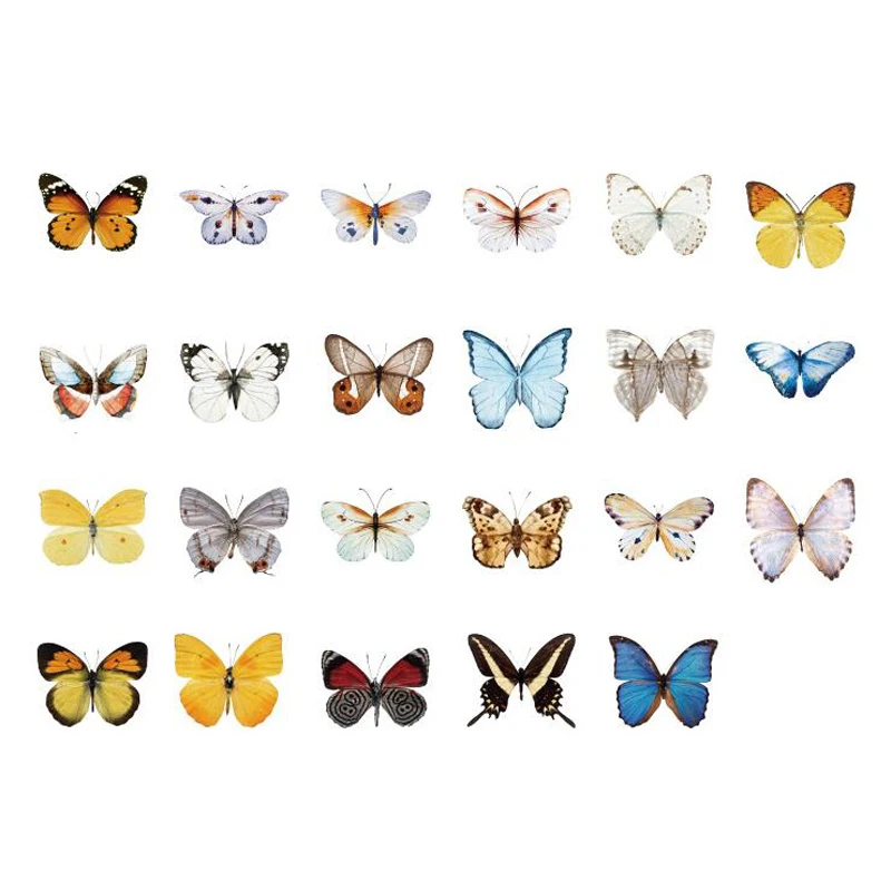 

46 Pcs Boxed sticker Gothic Butterfly Paper DIY Decoraitve sealing Stickers