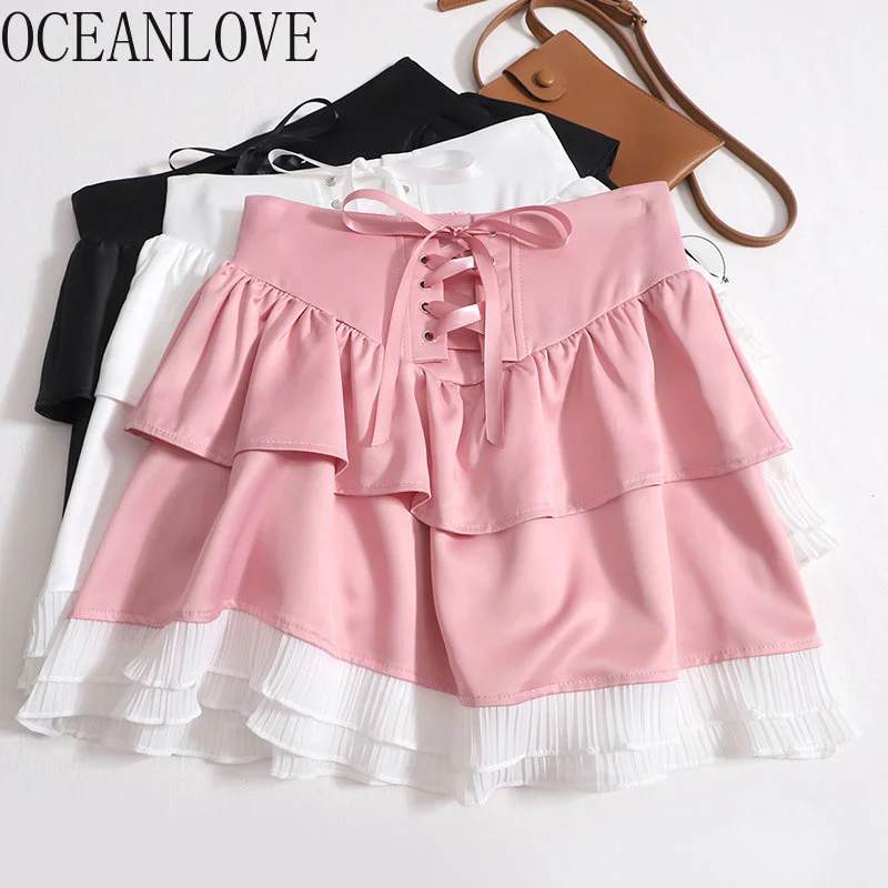 

Y2k Summer Women Skirts Rules Mesh Patchwork Sexy Korean ashion Mini Skirt High Waist A-line Bow aldas Mujer