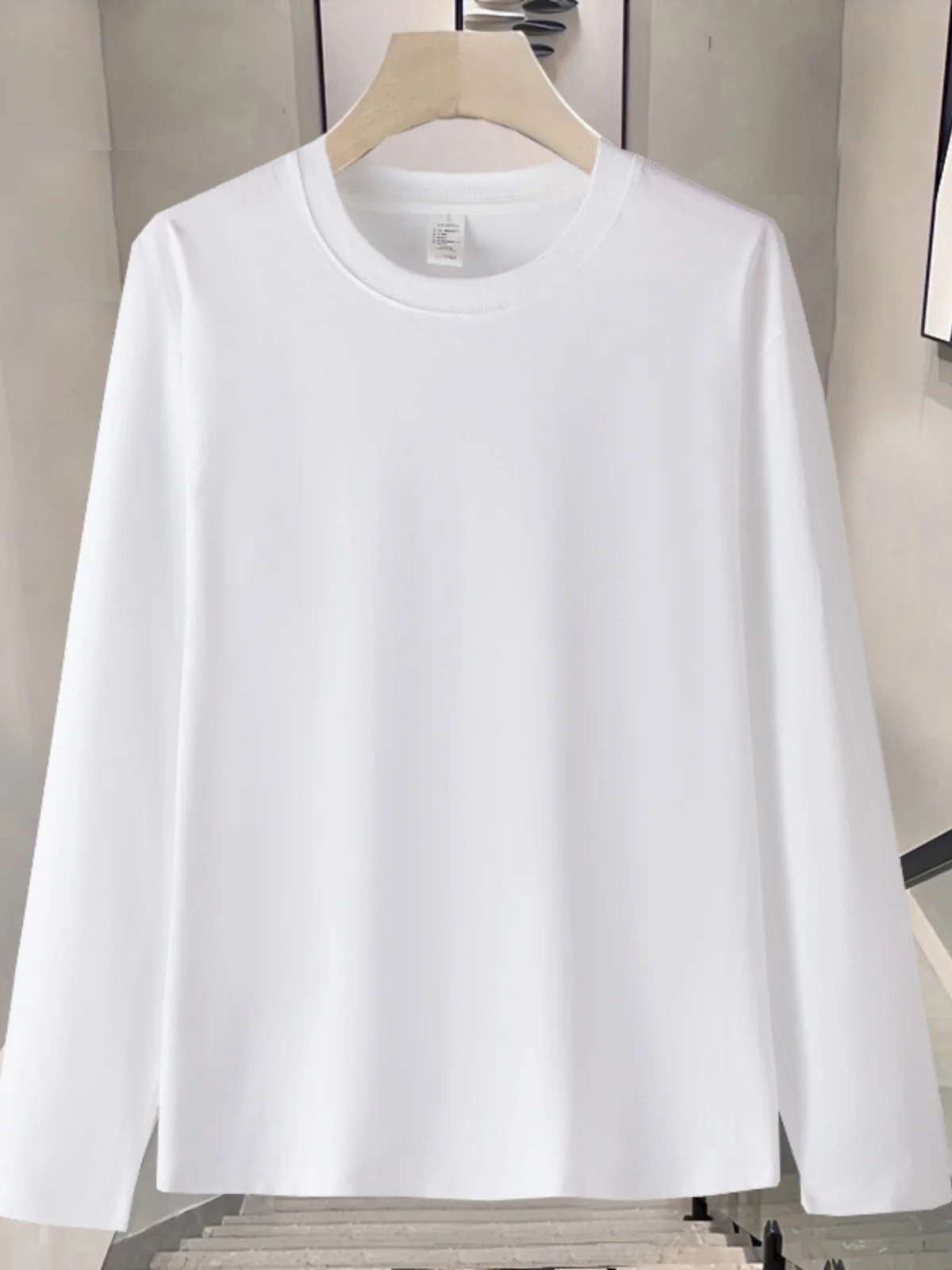 Новинка 2024 весенне-осенняя хлопковая рубашка с круглым вырезом и длинными