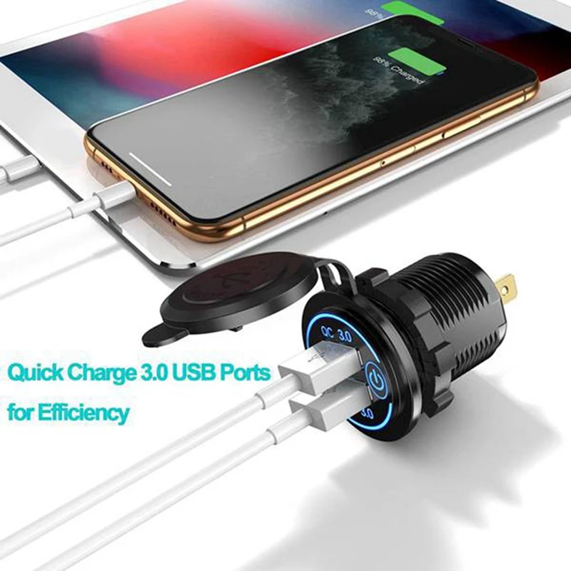 2 шт. быстрое зарядное устройство QC3.0 с двумя USB-портами автомобильное розетка для