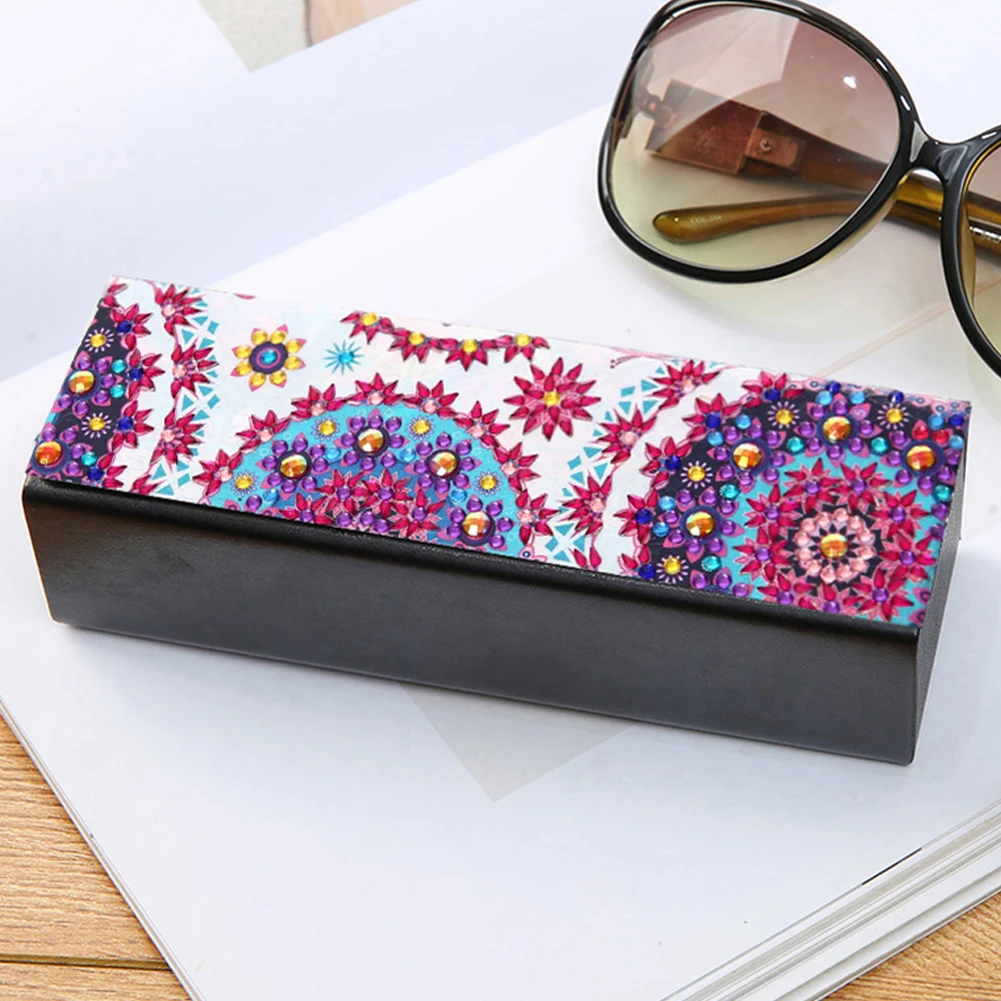 Сделай сам алмазная живопись кожаный футляр для очков путешествий хранения