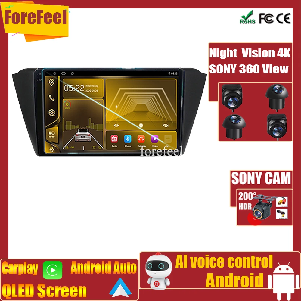 

Android для Skoda Fabia 2015-2019 головное устройство стерео мультимедийный экран Навигация Авто No 2din 7862 CPU Carplay высокая производительность