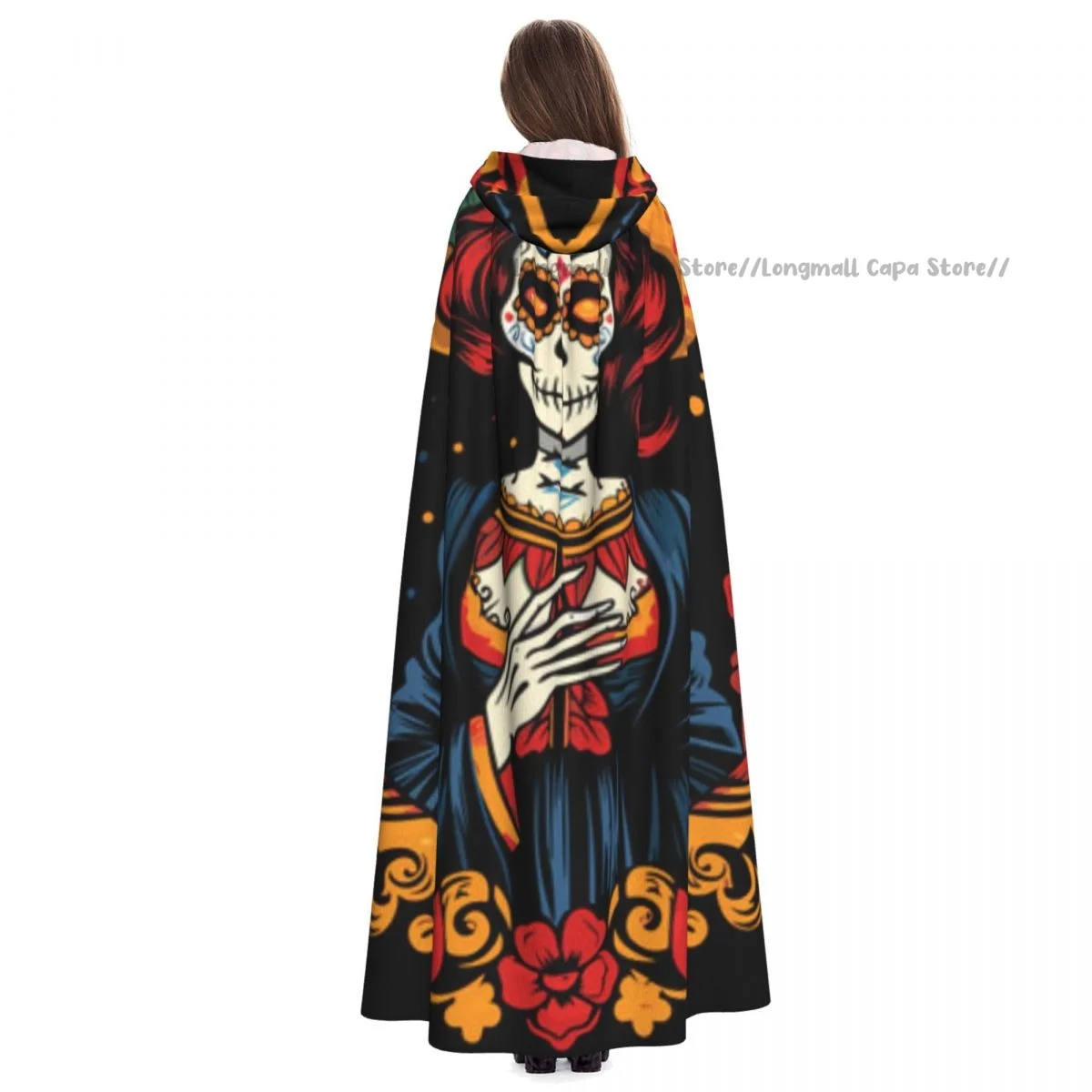 Взрослый костюм на Хэллоуин День мертвых сахаров искусственная картина с