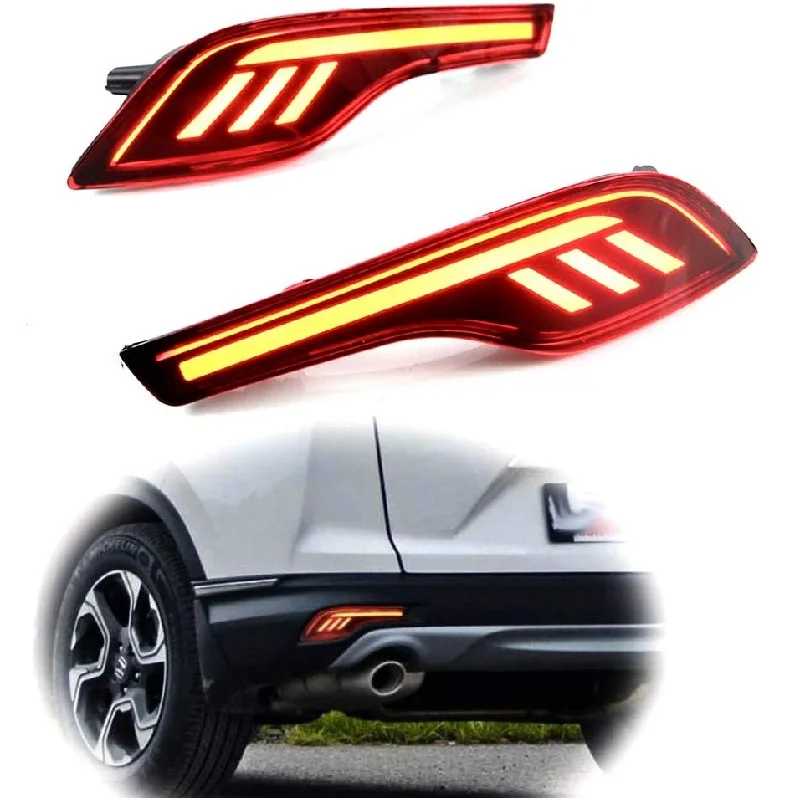 Car Flashing 2PCS LED Multi-function 12V Reflector Lamp Rear Fog Bumper Light Brake For Honda CRV 2017 2018 2019 |
