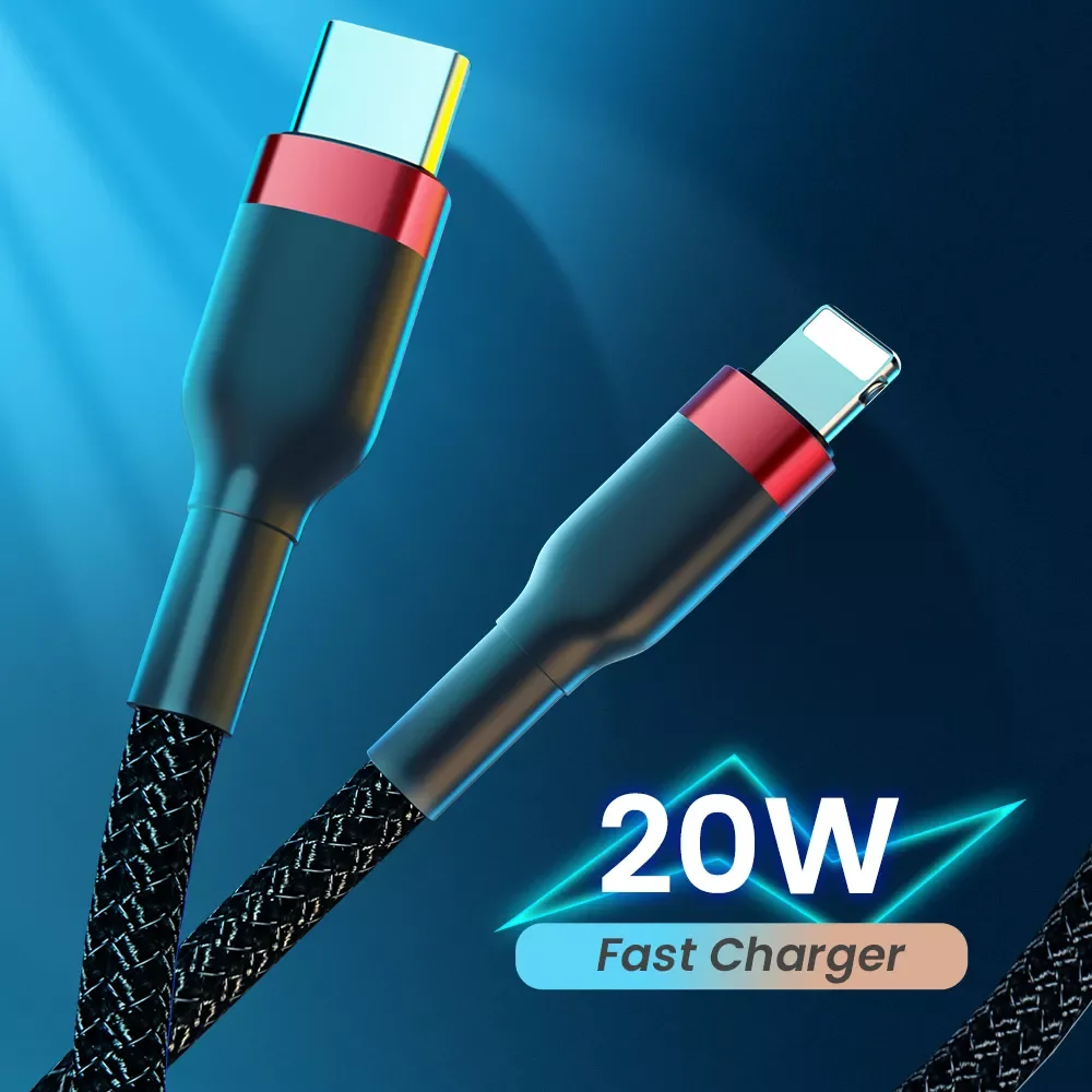 

2022New 20W USB C Data Cable 0.3/1m Type C To 8 Pin Phone Charger Kable TPE Outer Quilt 2.4A Fast Charging Cord For iPhone 13 12