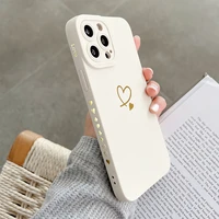electroplate cute love heart phone case for iphone 11 12 13 pro xs max x xr 7 8 plus lovely bumper silicone soft back cover case