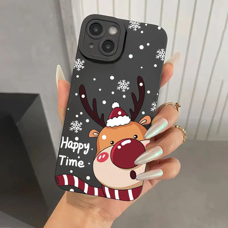 Фото Рождественский чехол Санта-Клауса Лося Снеговика для Xiaomi Redmi Note 14 13 12 Pro Plus 5G 12S 11S 11 10 Redmi 14C 13C 12C 13 12 4G Cover №2