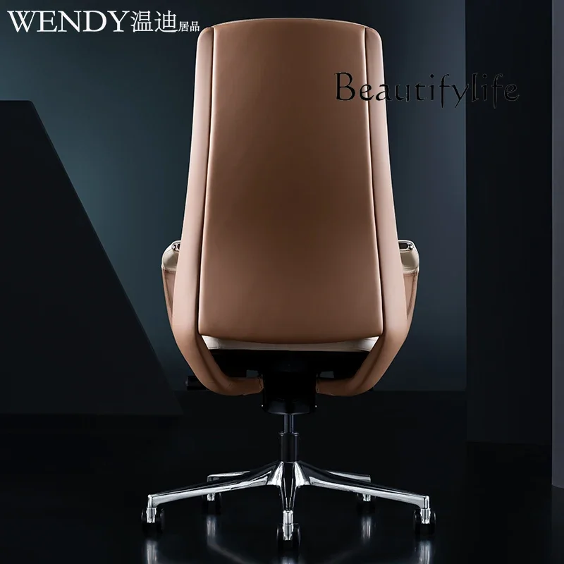 Итальянское легкое роскошное офисное кресло босса кожаное классное с откидной