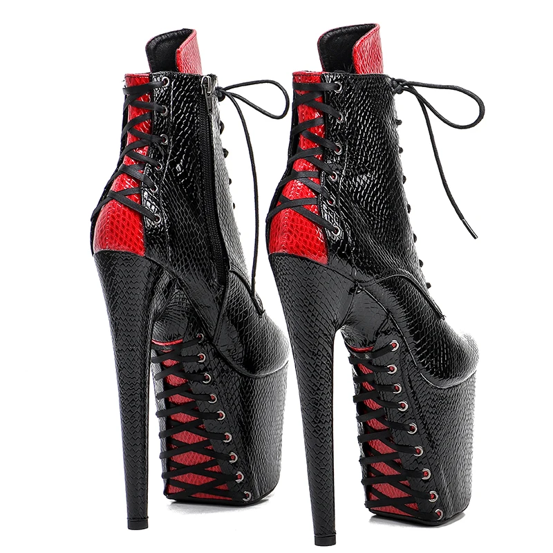 Leecabe 20 см/8 дюймов ПУ Верхняя Мода высокий каблук платформа танцевальные ботинки