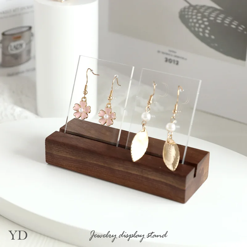 

Деревянный держатель для колец, подставка для сережек из ореха, органайзер для ювелирных изделий, чехол для сережек, карт, браслетов, чехол д...