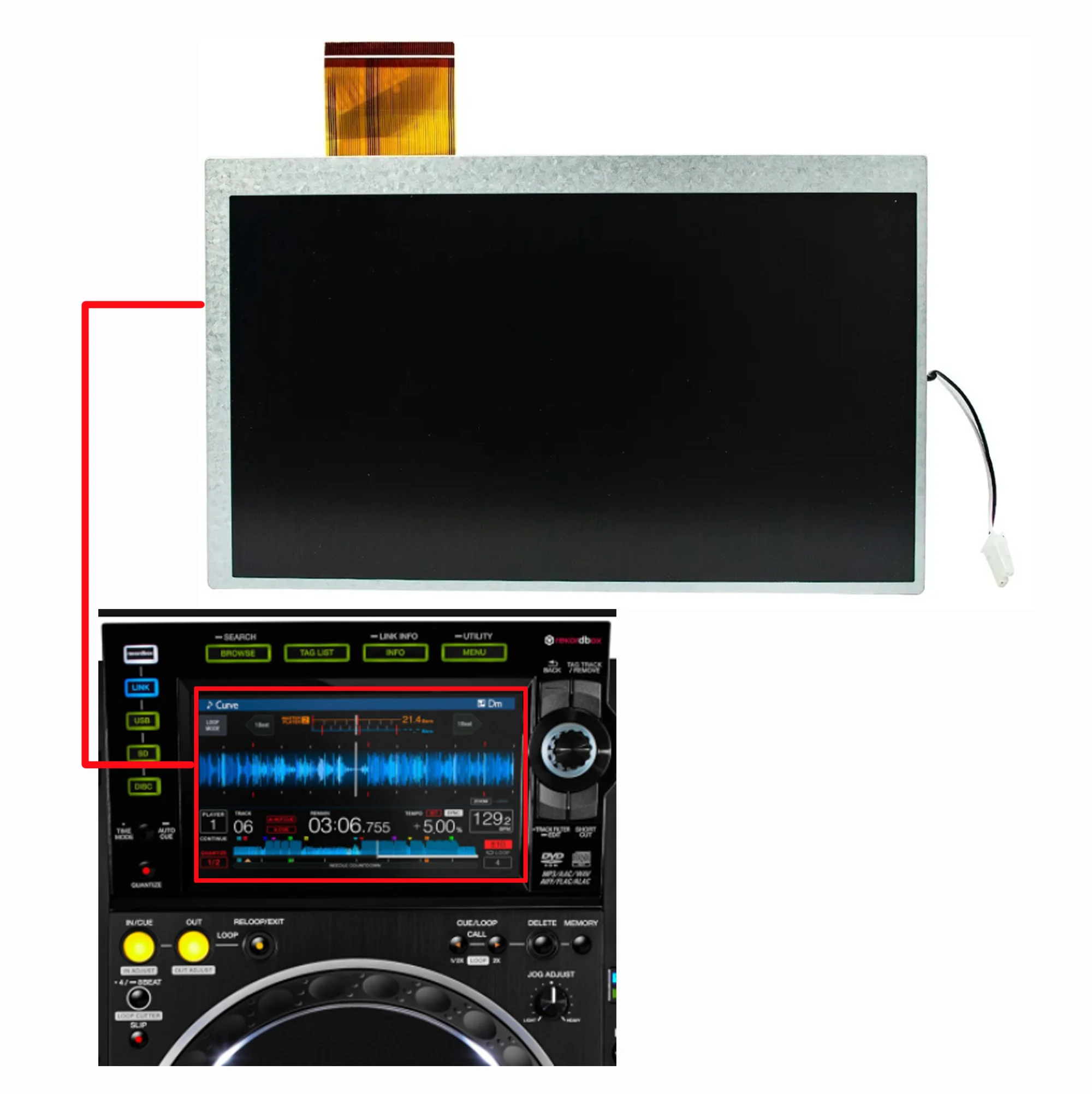 New Original LCD For PIONEER CDJ-2000NXS2 CDJ-2000 NEXUS 2 DISPLAY PANEL CDJ2000NXS2 Lcd Display Repair Accessories Parts