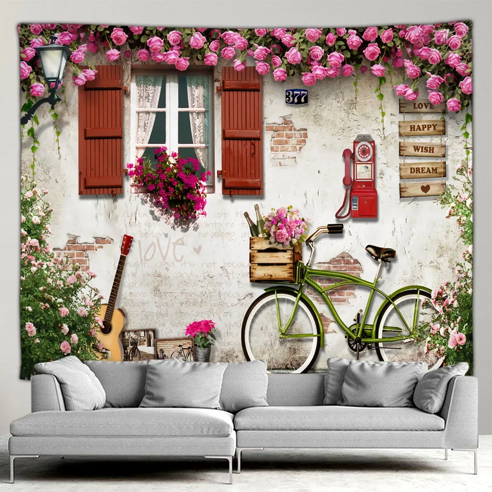 Наружный садовый забор цветочный гобелен Деревенское садовое настенное