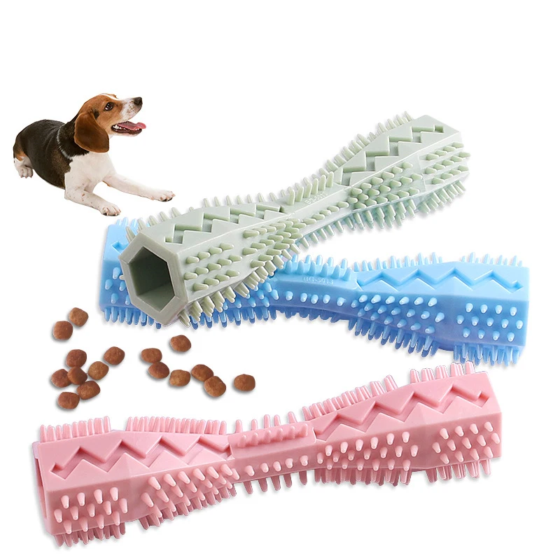 

Pet Supplies Dog Chew Toys Pet Bite Missing Food Toys TPR Dog Toothbrush Molar Teeth Cleaning Stick Toy for Small and Large Dogs