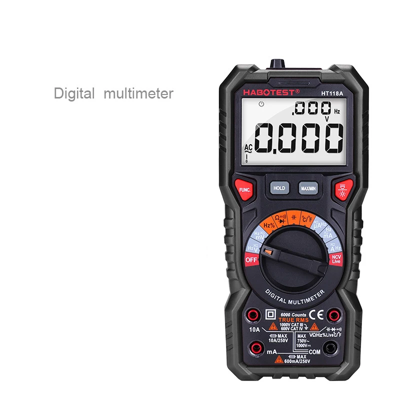 

K50 HT118 Digital Multimeter Ture RMS 1000V AC/DC 6000 Counts Voltmeter Auto Range NCV Hz Diode ohm Tester Multimetro