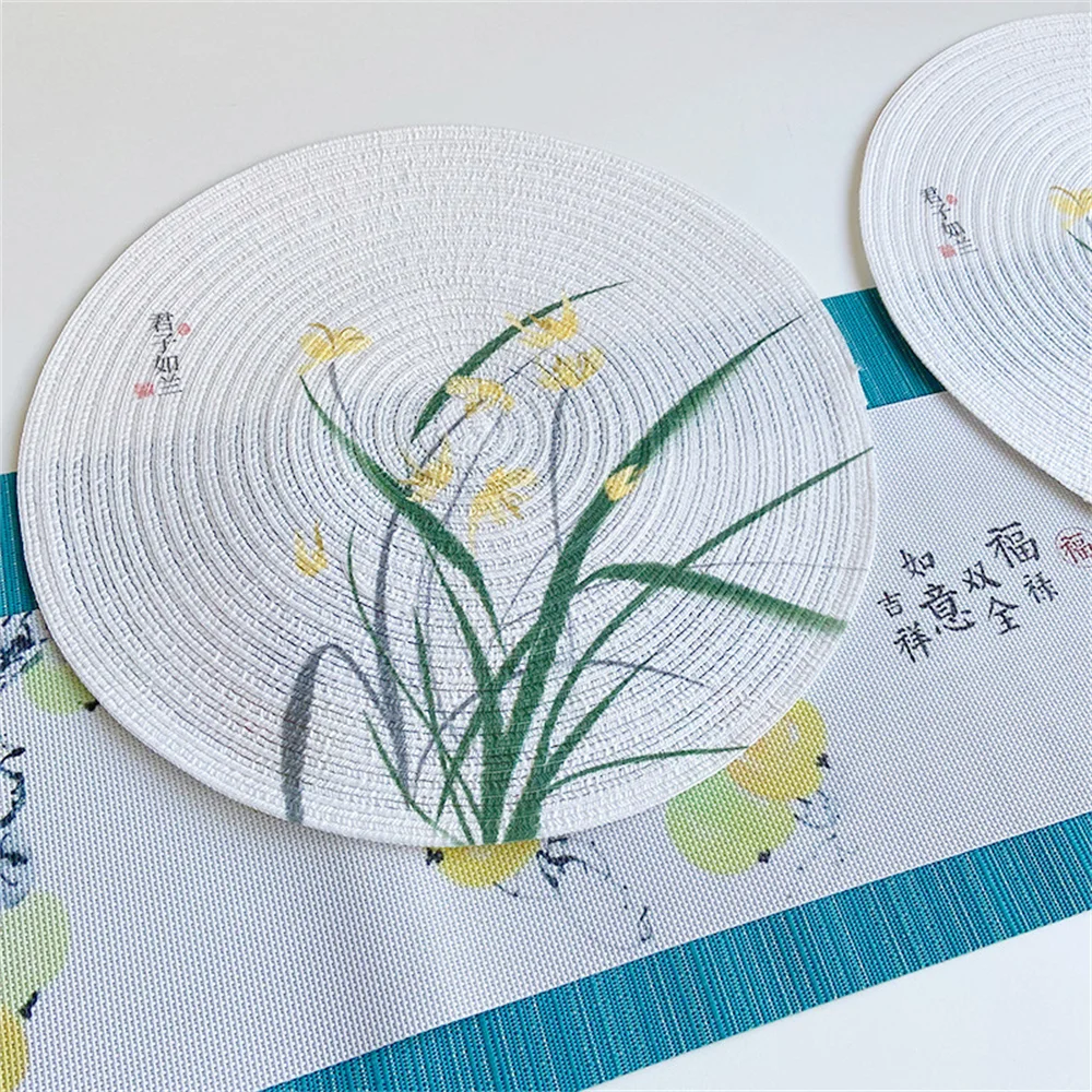 

Home Supplies Cotton Yarn Dinner Mat Table Plate Mat Tableware Mat Placemats 1pcs Table Decorative Mat Coaster Placemat 38cm