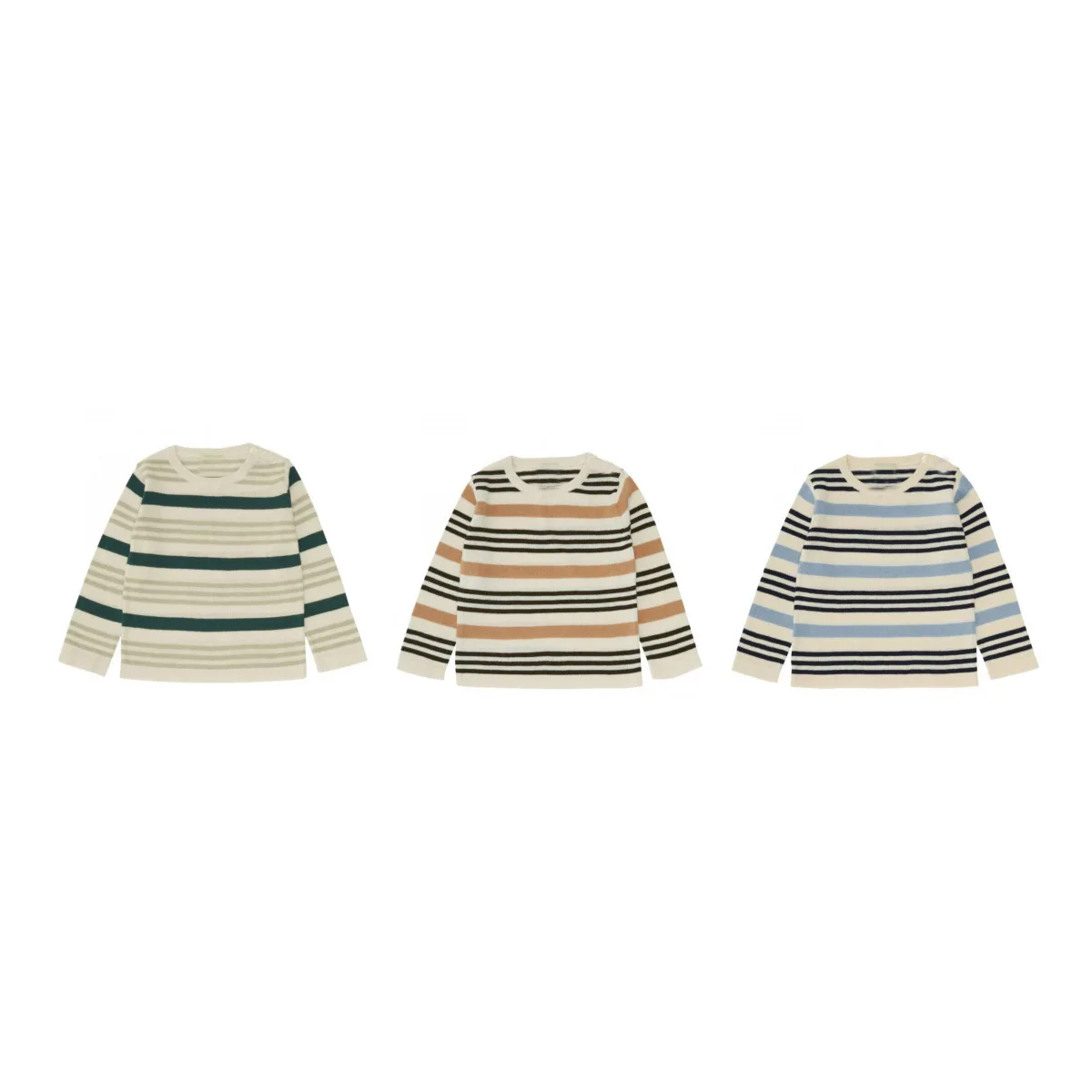 

Jenny&Dave Spot 22 Spring/Summer New Boys and Girls' F Soft Cotton Long Sleeve Striped Knitted Top for Children