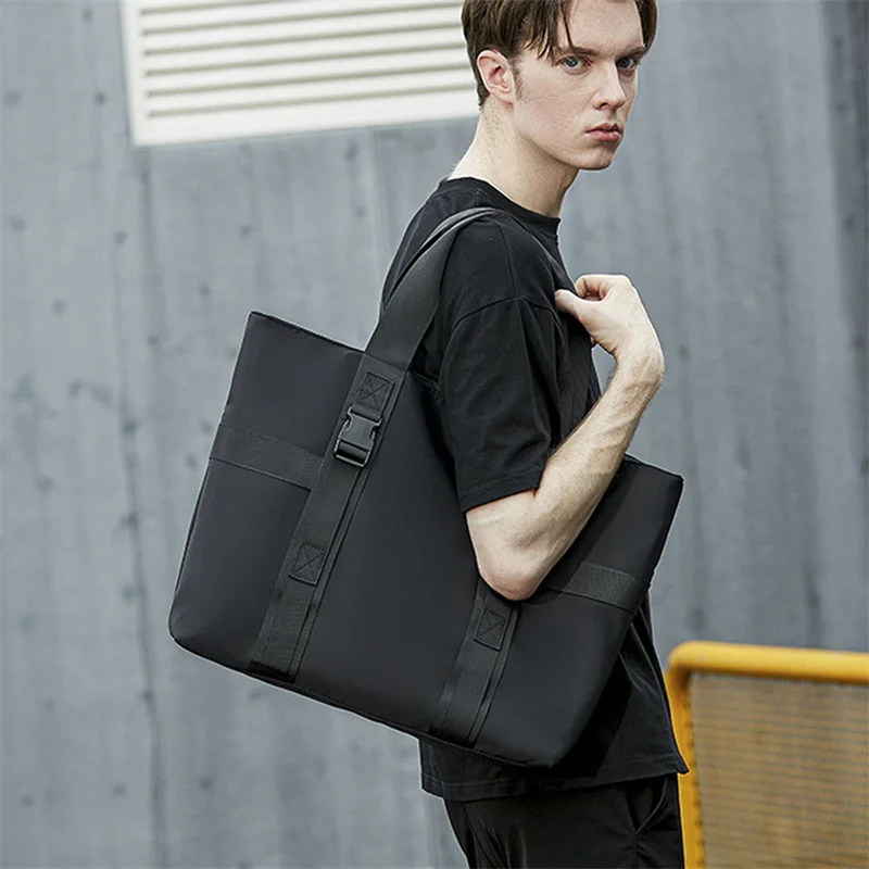 

Fashion Waterproof Travel Men Handbag Large Capacity Solid Color Simple Handbags High Quality Men Shoulder Bag