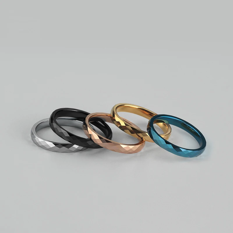 Вольфрамовые обручальные кольца шириной 3 мм для девочек и мальчиков блестящая