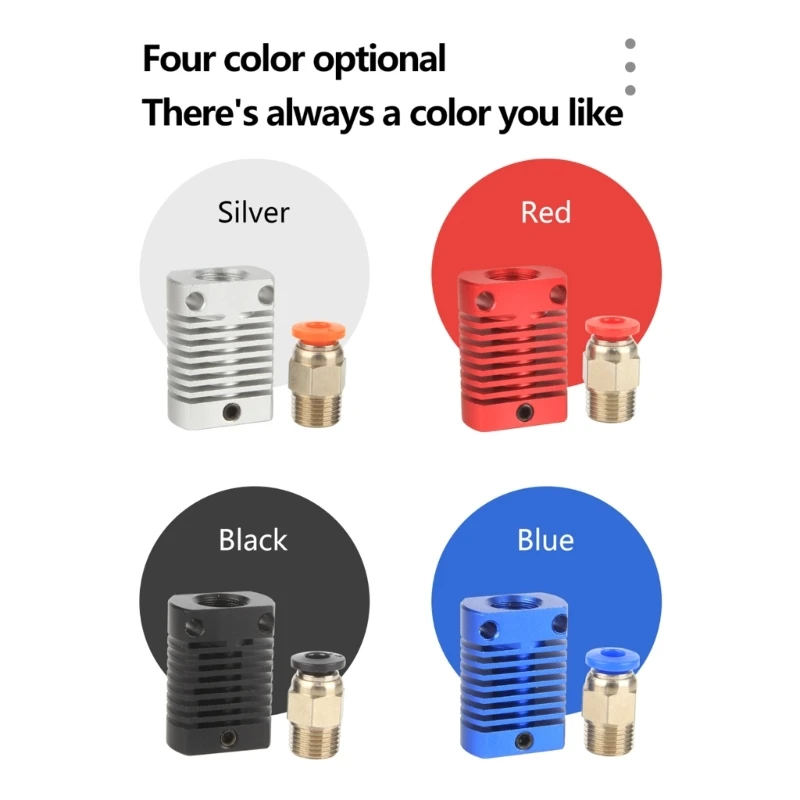 

3D Printer Accessories for CR8/CR10 All Metal Heatsink Hot Head Mk8/mk10 Extruder Hotend Aluminum Block 1.75MM -Filament 40JB