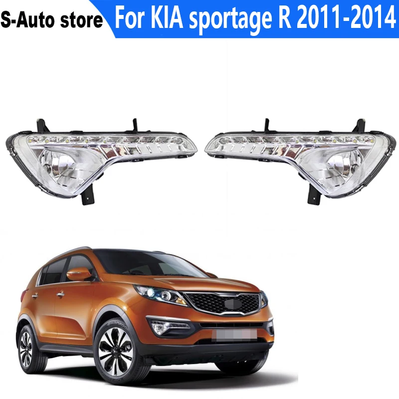 

Дневные ходовые огни для KIA Sportage R 2011 2012 2013 2014, модифицированные специальные светодиодные дневные ходовые огни, противотуманные фары в сборе