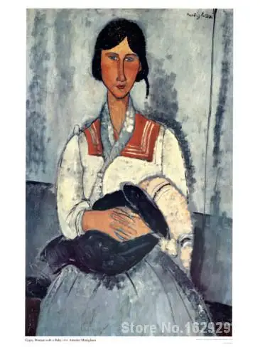 

oil Painting for kids room Gypsy Woman with Baby by Amedeo Modigliani Hand painted High quality