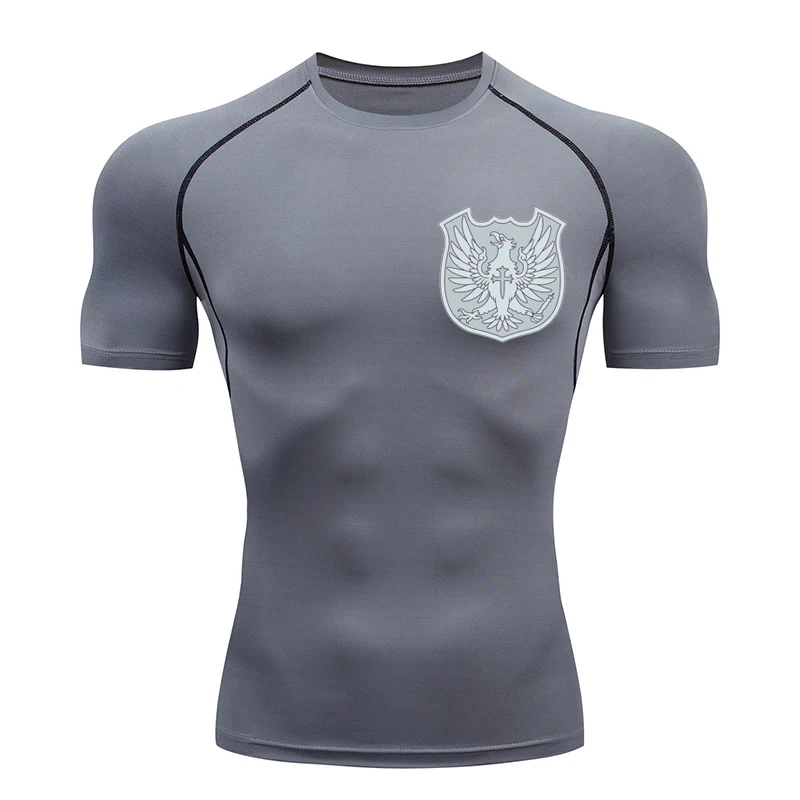 Black Clover Bull Print Compression Shirts for Men Gym Workout Fitness Undershirts Short Sleeve Quick Dry Athletic T-Shirt Tops
