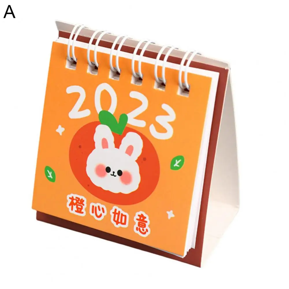 

Lightweight Convenient 2023 Mini Cartoon Desk Calendar Record Date Desktop Calendar Smooth Page Turning for Office Use