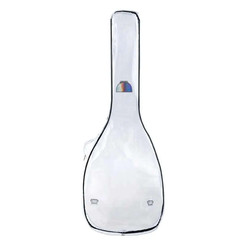 

Transparent Guitar Gig Bag Carrying Carry Case Shiny Straps Backpack Parts