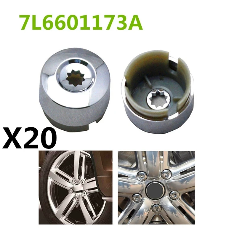 

7L6 601 173A 2ZZ 20Pcs Chrome Wheel Lug Bolt Nut Cap Cover 7L6601173A For Touareg 2004-2015