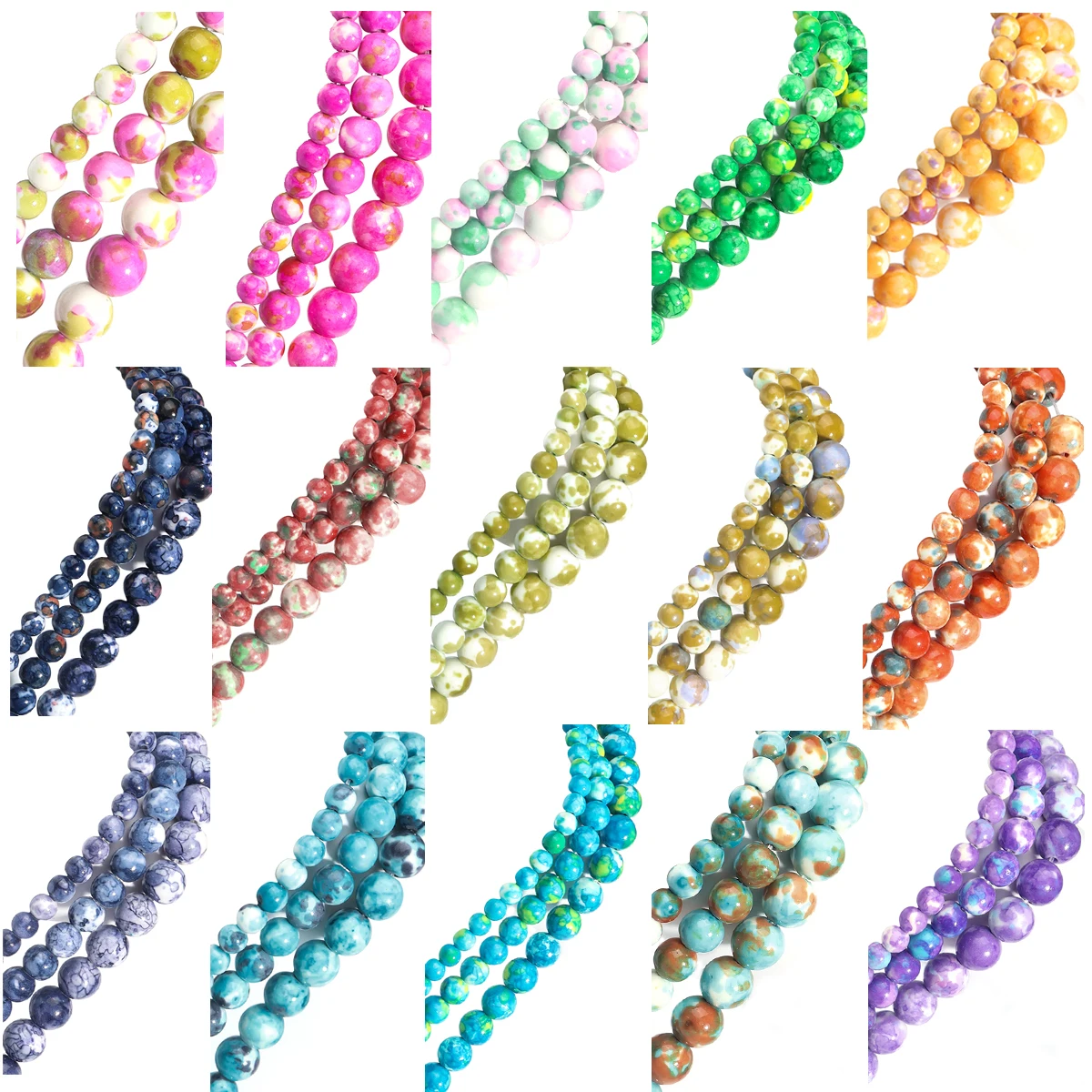 6/8/10 мм натуральный красочный дождевой цветок яшма камень круглые свободные